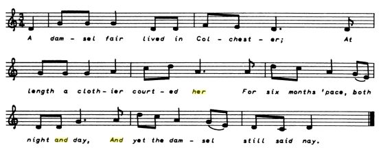 The source of this notation dates the earliest evidence of the ballad to a
               broadside printed between 1689 and 1690.